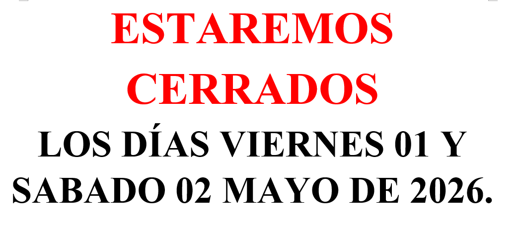 Cerrado 01 de mayo